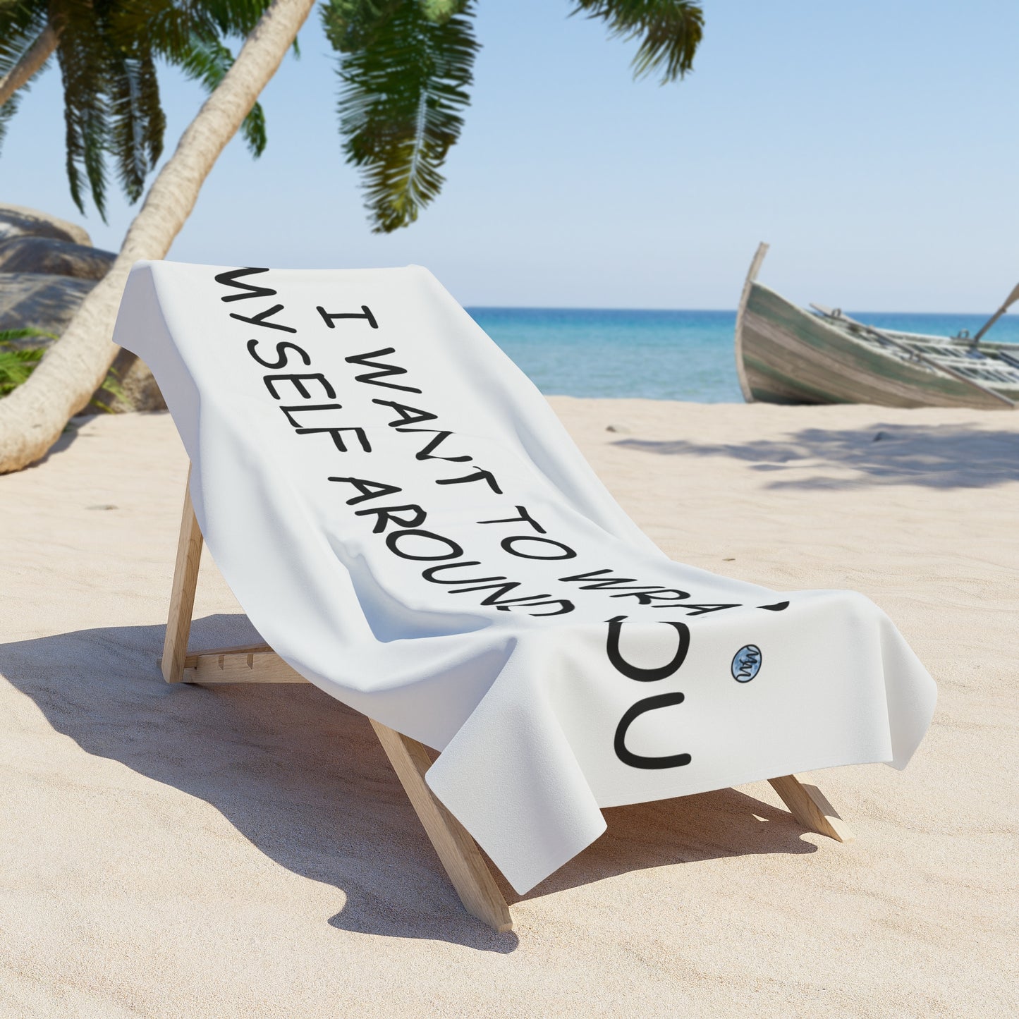 Wrap Myself Around You White Beach Towel