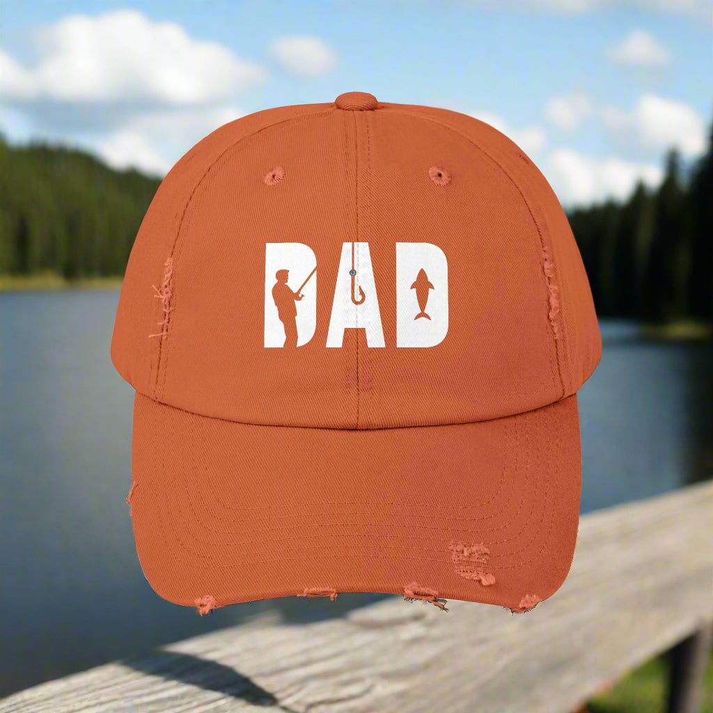 Fishing Dad Distressed Cap
