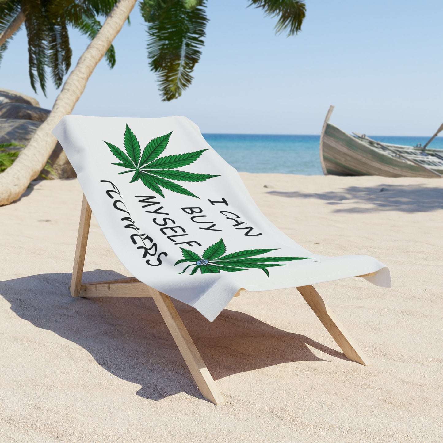 Buy Myself Flowers Beach Towel