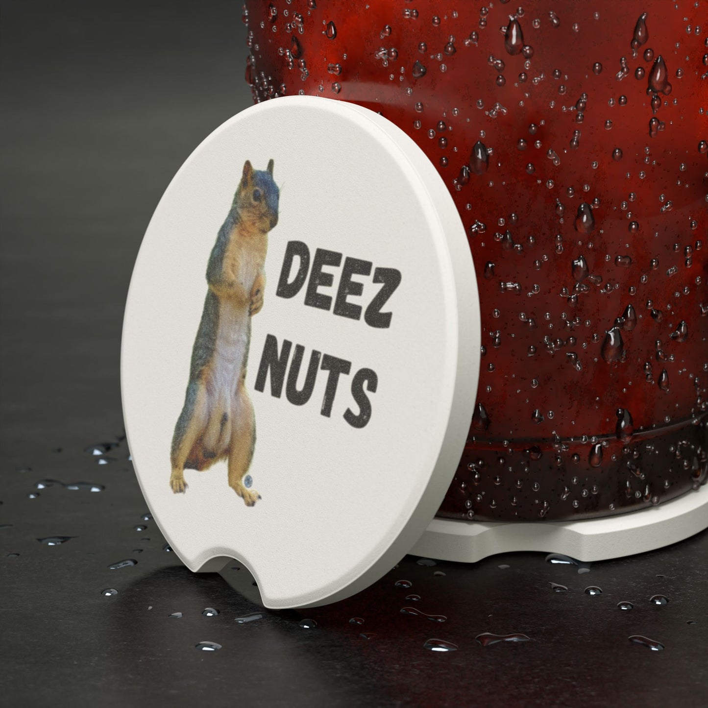 Deez Nuts Soapstone Car Coaster