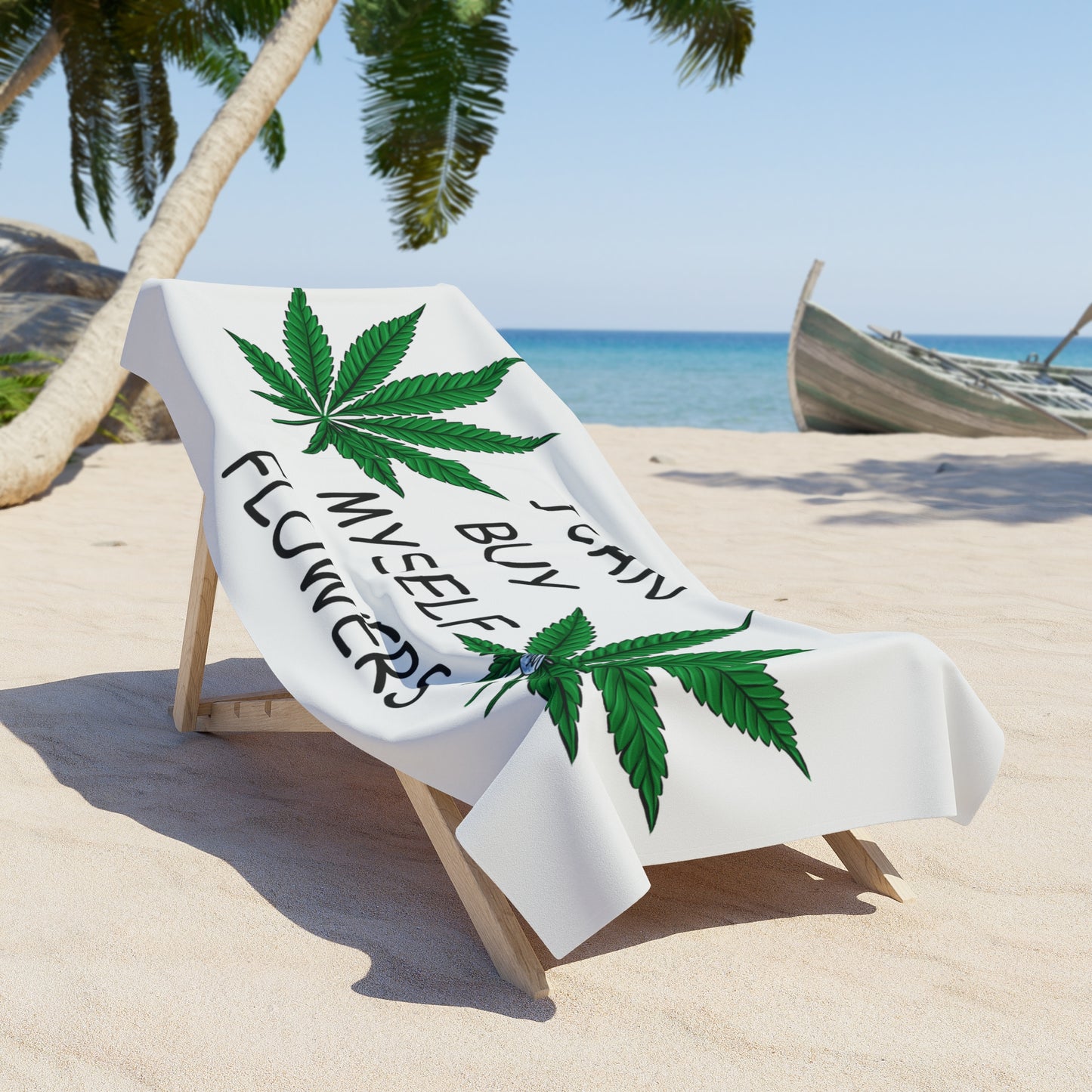 Buy Myself Flowers Beach Towel