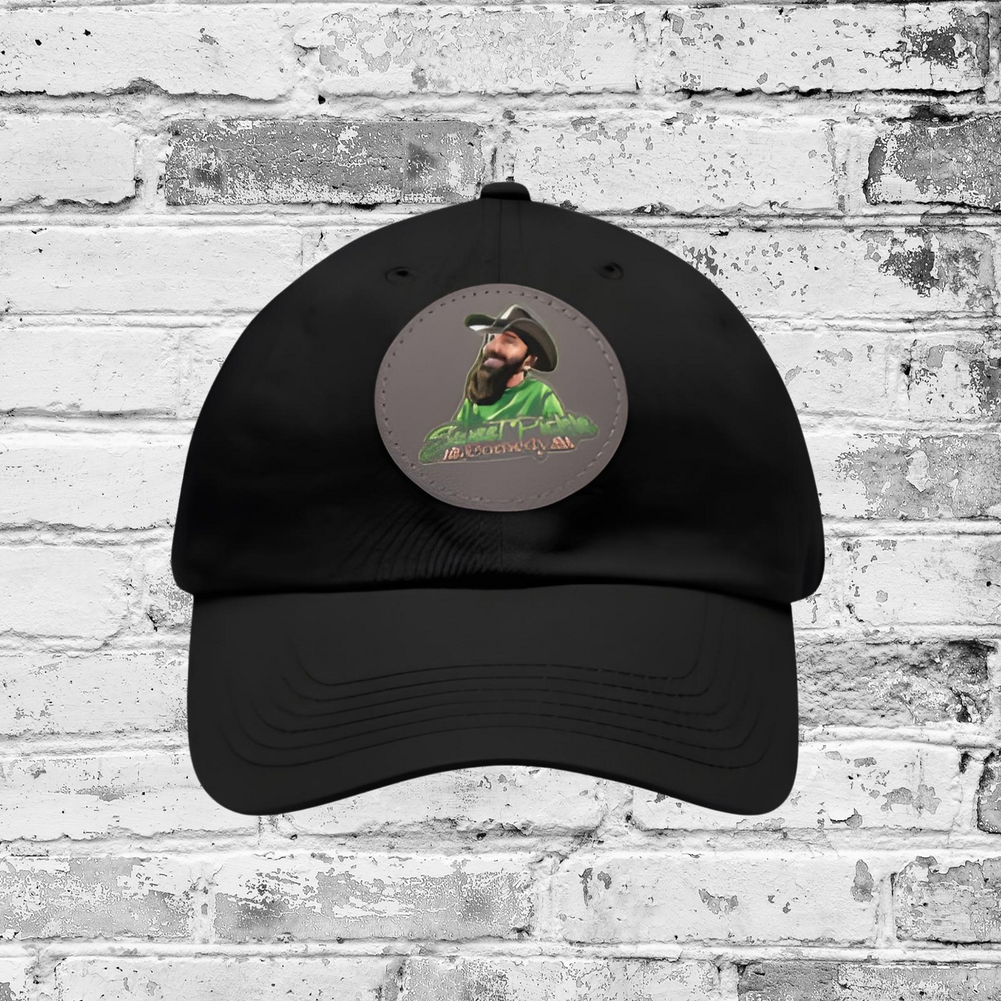Sweet Pickle Dad Cap with Round Grey Leather Patch