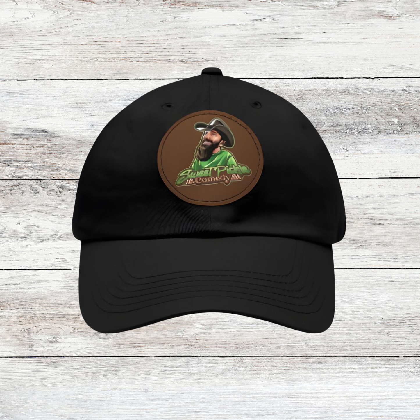 Sweet Pickle Dad Cap with Round Brown Leather Patch