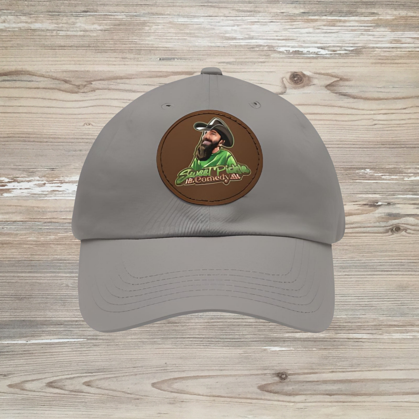 Sweet Pickle Dad Cap with Round Brown Leather Patch