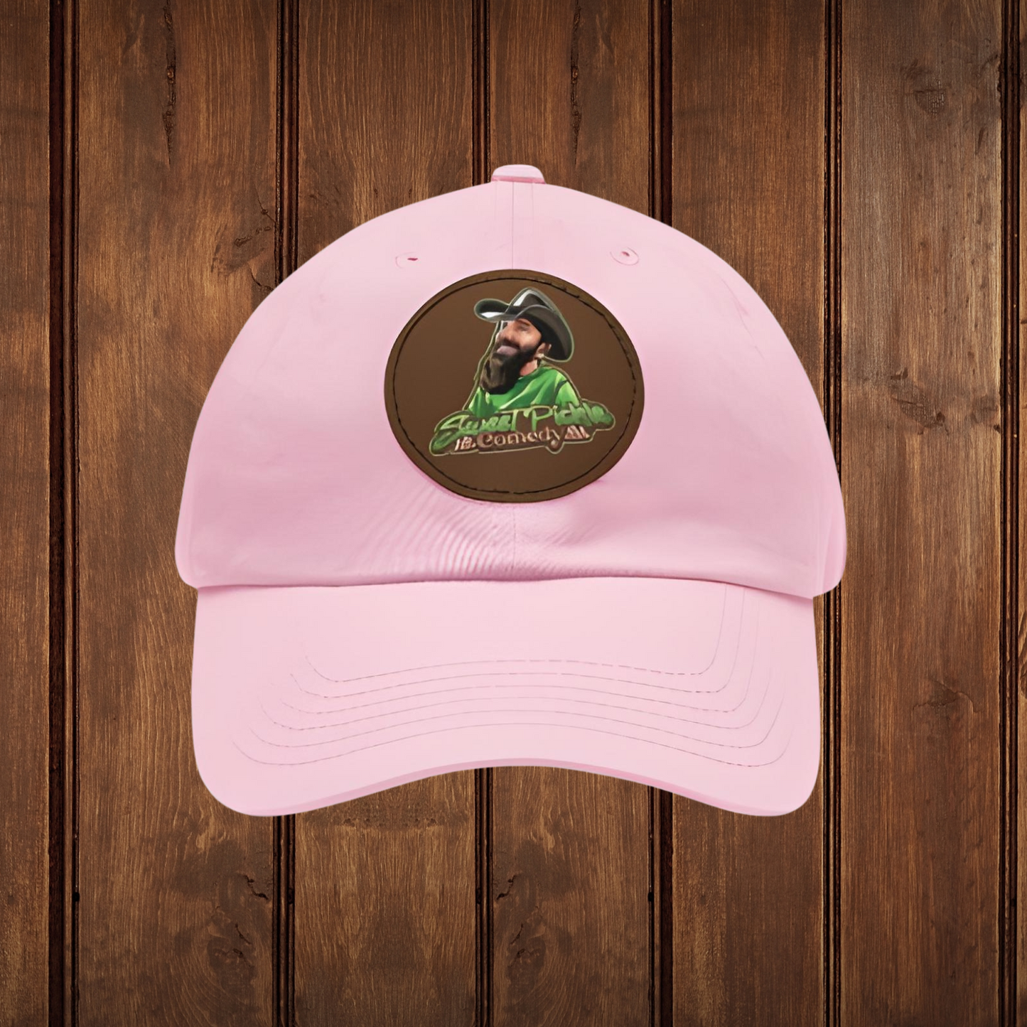 Sweet Pickle Dad Cap with Round Brown Leather Patch