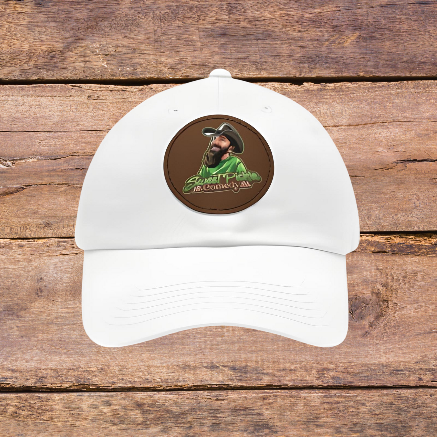 Sweet Pickle Dad Cap with Round Brown Leather Patch