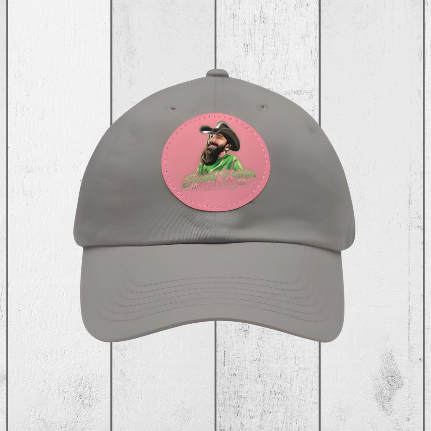 Sweet Pickle Dad Cap with Round Pink Leather Patch