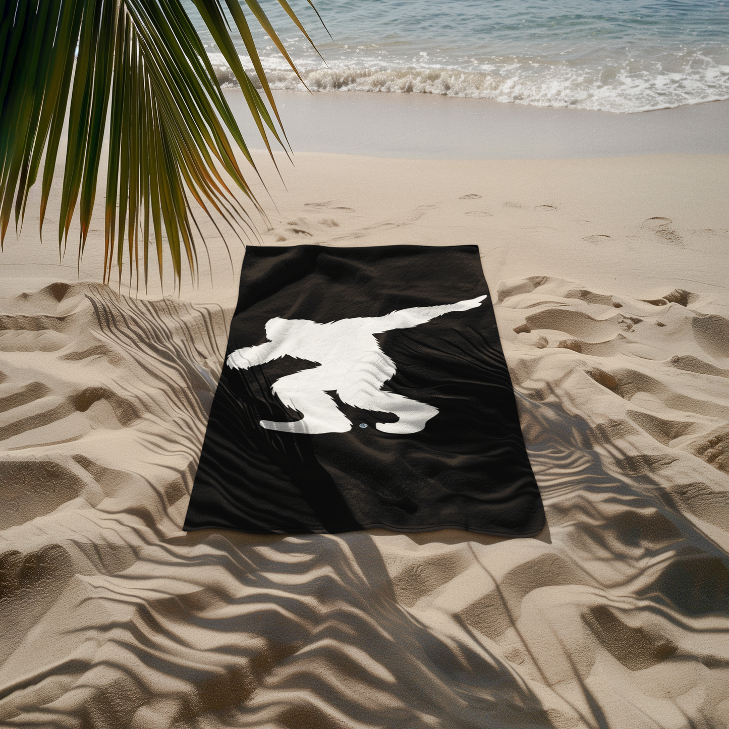 Dabbing Bigfoot Black Beach Towel
