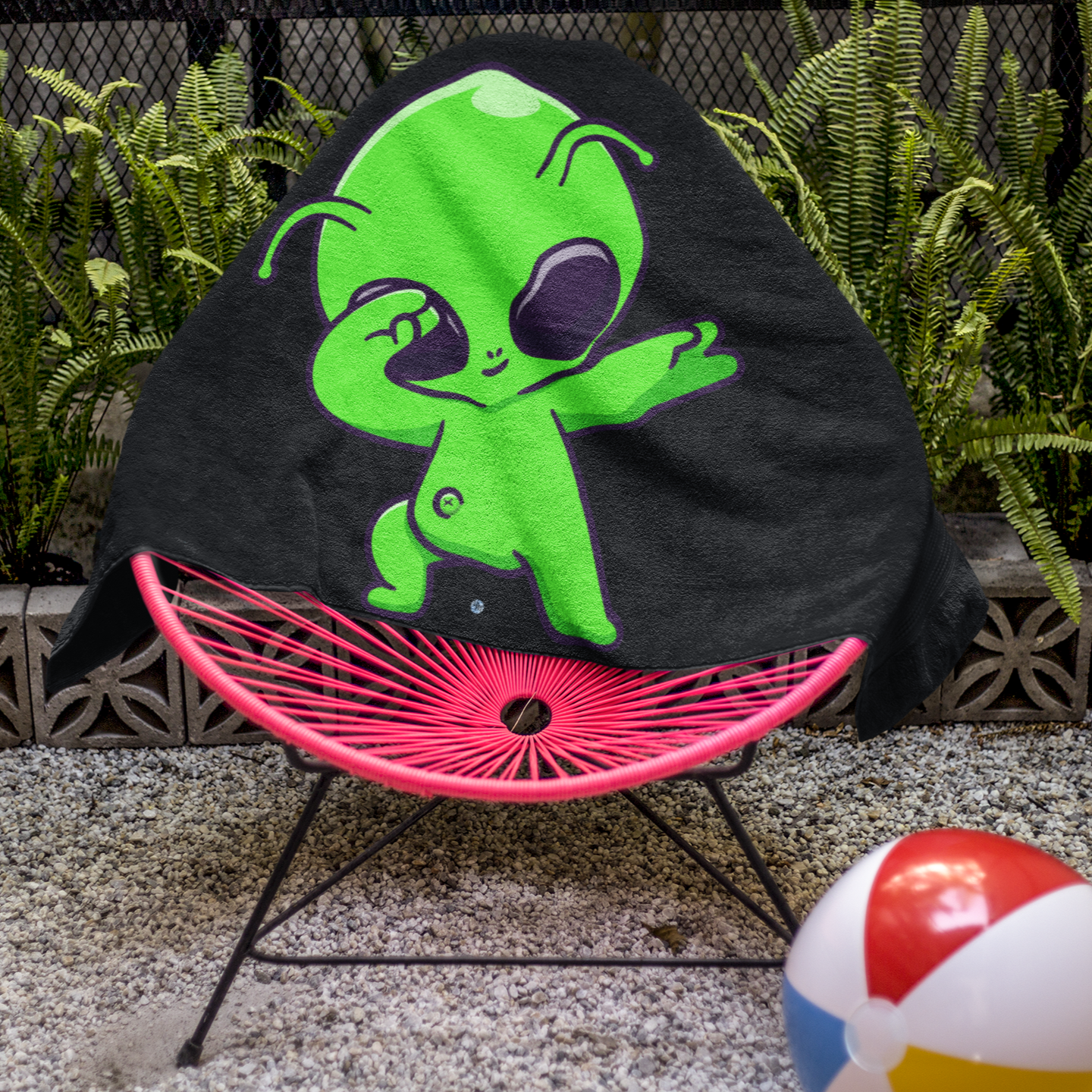 Dabbing Alien Beach Towel