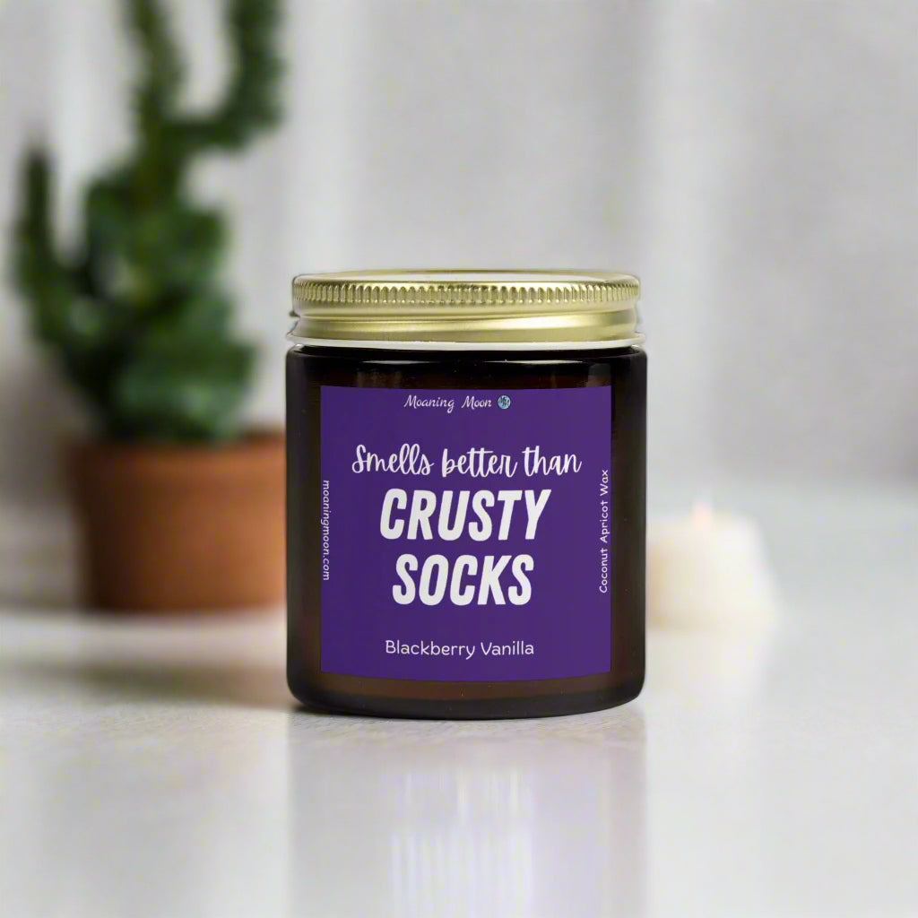 Crusty Socks - Blackberry Vanilla, Coconut Apricot Wax Candle