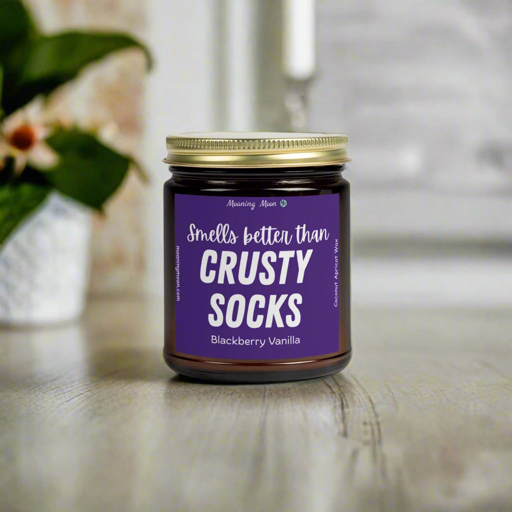 Crusty Socks - Blackberry Vanilla, Coconut Apricot Wax Candle