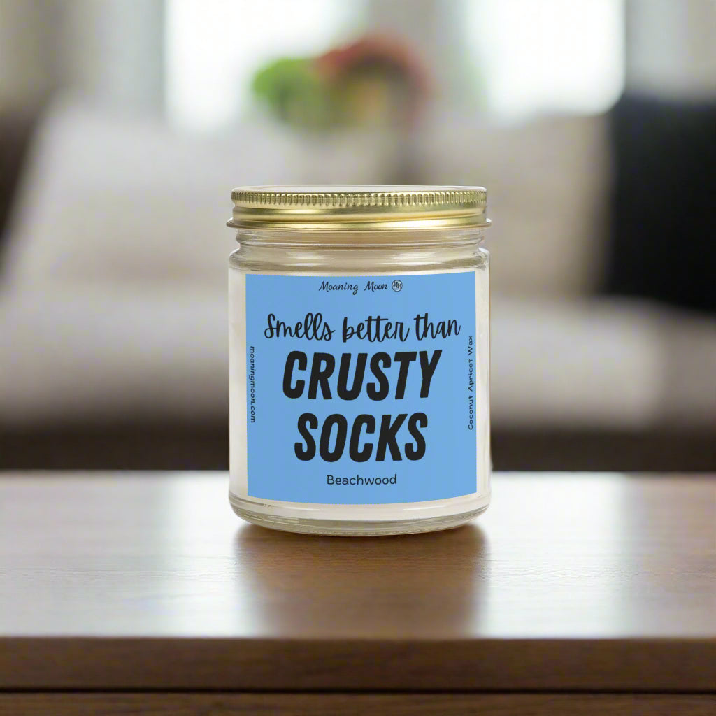 Crusty Socks - Beachwood, Coconut Apricot Wax Candle
