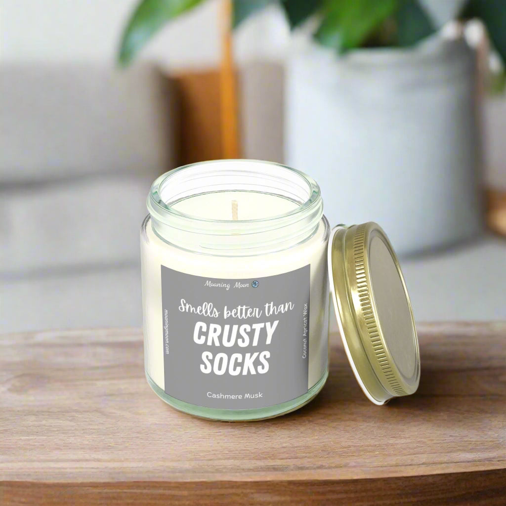 Crusty Socks - Cashmere Musk, Coconut Apricot Wax Candle