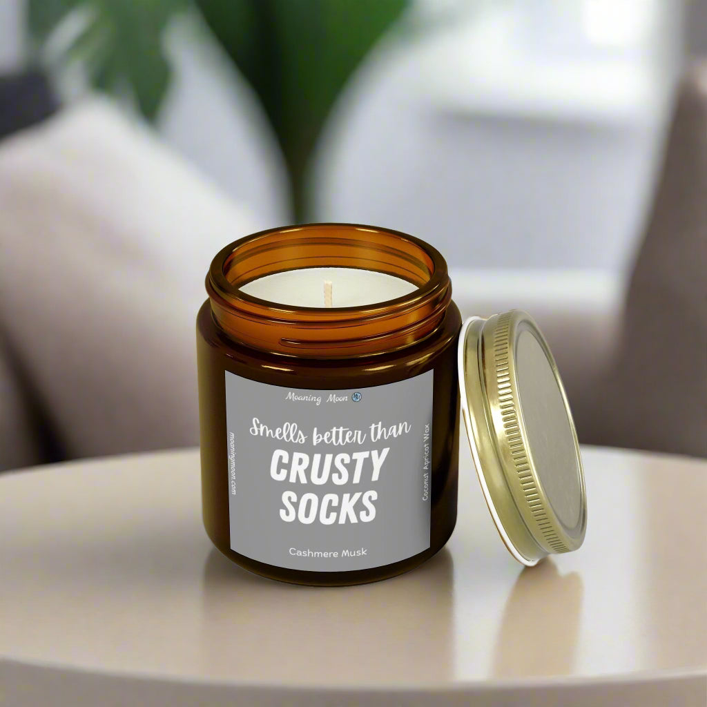 Crusty Socks - Cashmere Musk, Coconut Apricot Wax Candle