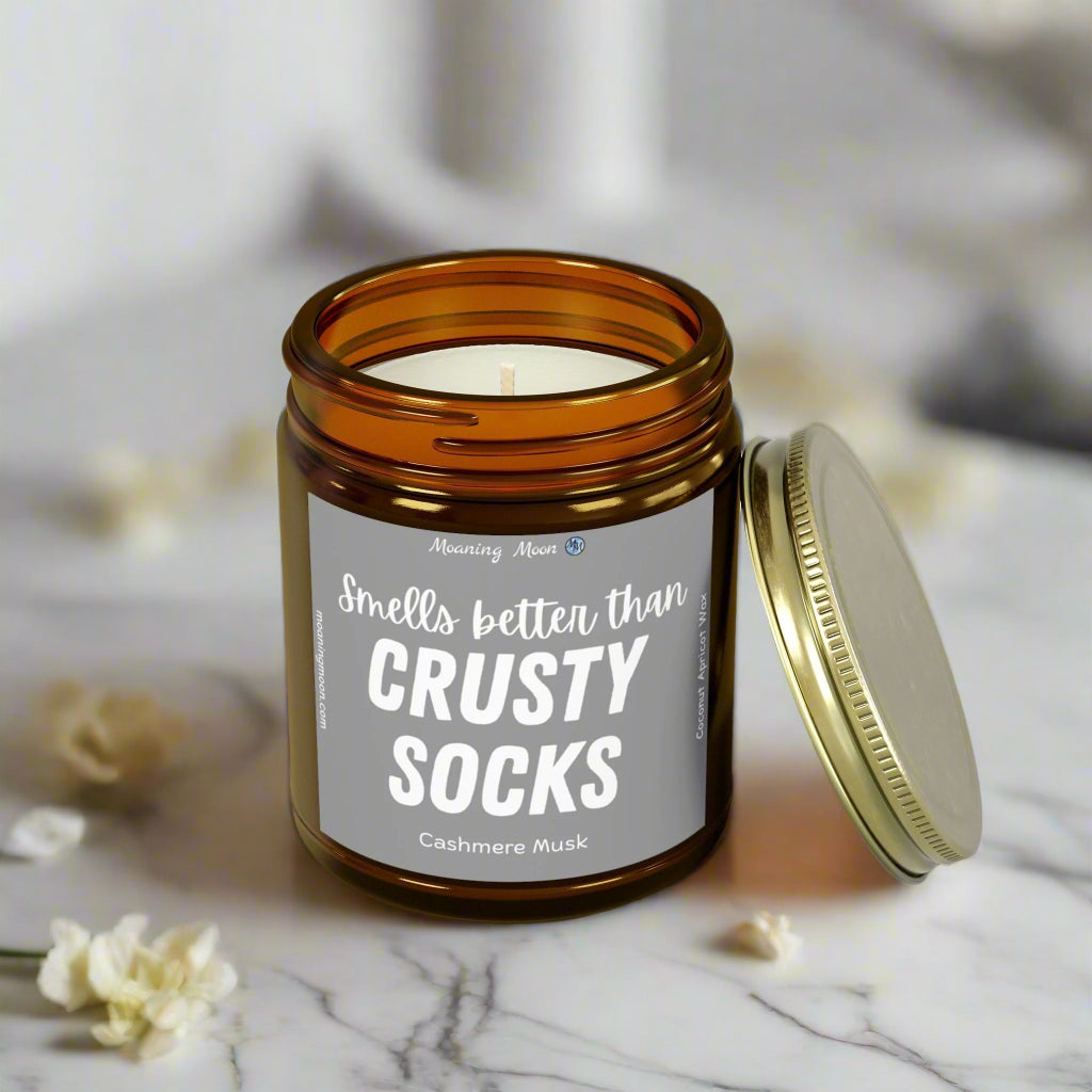 Crusty Socks - Cashmere Musk, Coconut Apricot Wax Candle