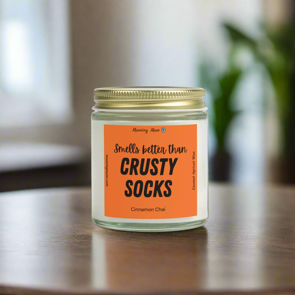 Crusty Socks - Cinnamon Chai, Coconut Apricot Wax Candles