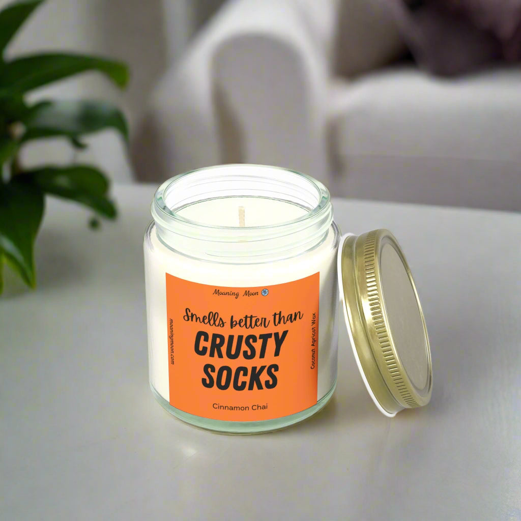 Crusty Socks - Cinnamon Chai, Coconut Apricot Wax Candles