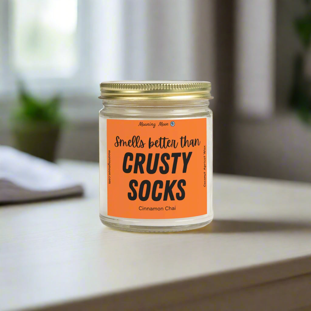 Crusty Socks - Cinnamon Chai, Coconut Apricot Wax Candles