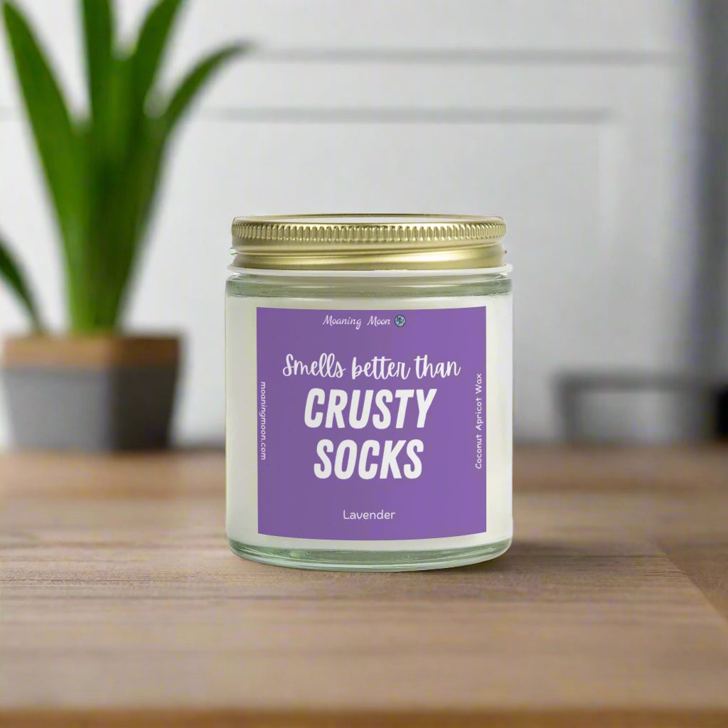 Crusty Socks - Lavender, Coconut Apricot Wax Candle