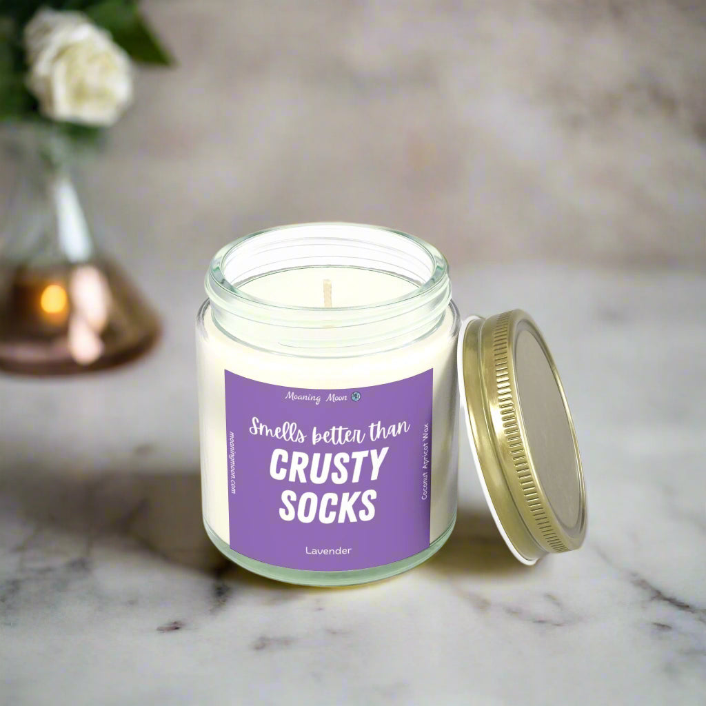 Crusty Socks - Lavender, Coconut Apricot Wax Candle
