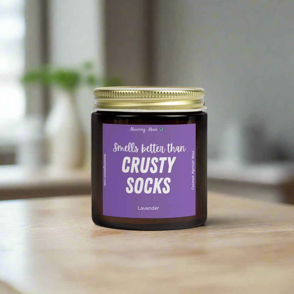 Crusty Socks - Lavender, Coconut Apricot Wax Candle