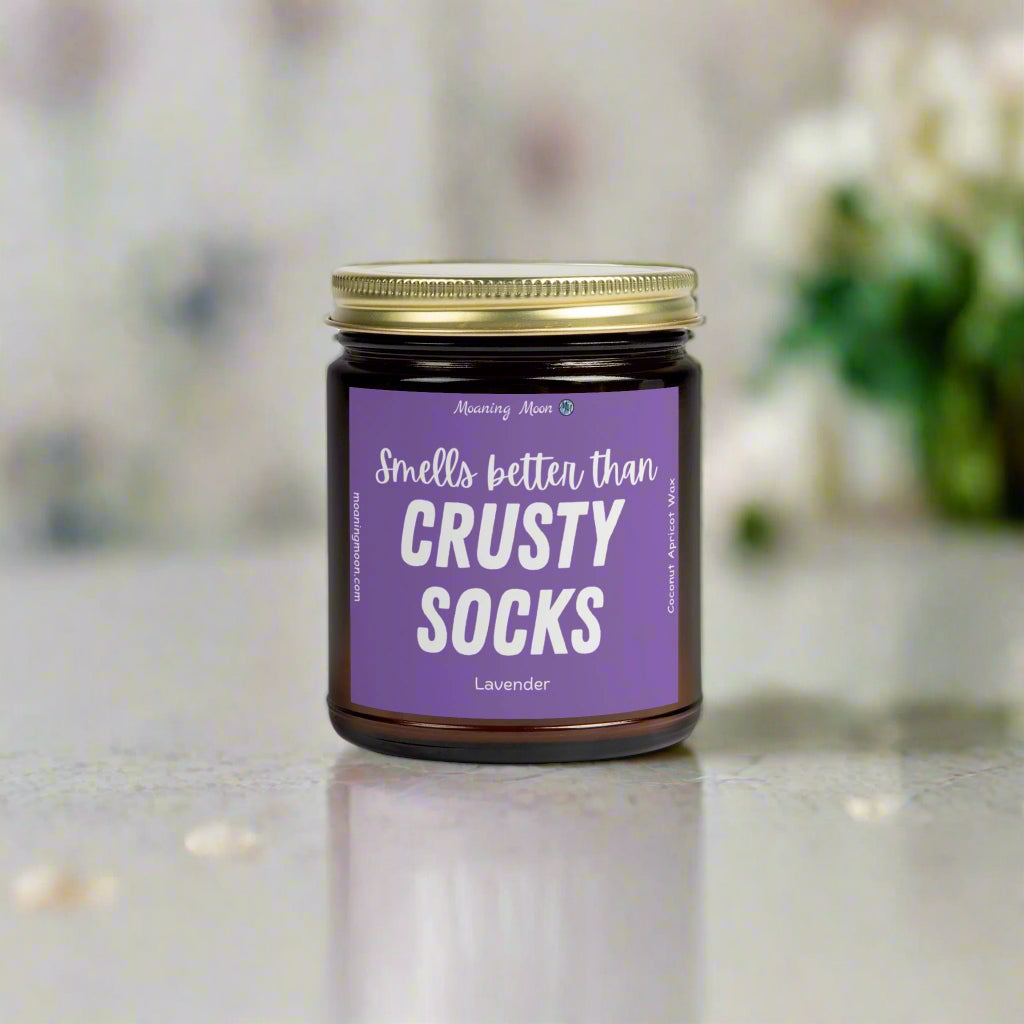Crusty Socks - Lavender, Coconut Apricot Wax Candle