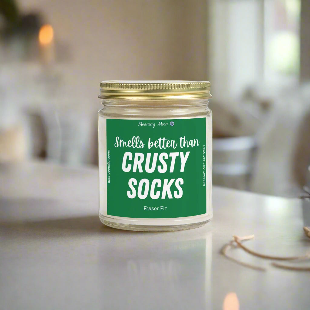 Crusty Socks - Fraser Fir, Coconut Apricot Wax Candle