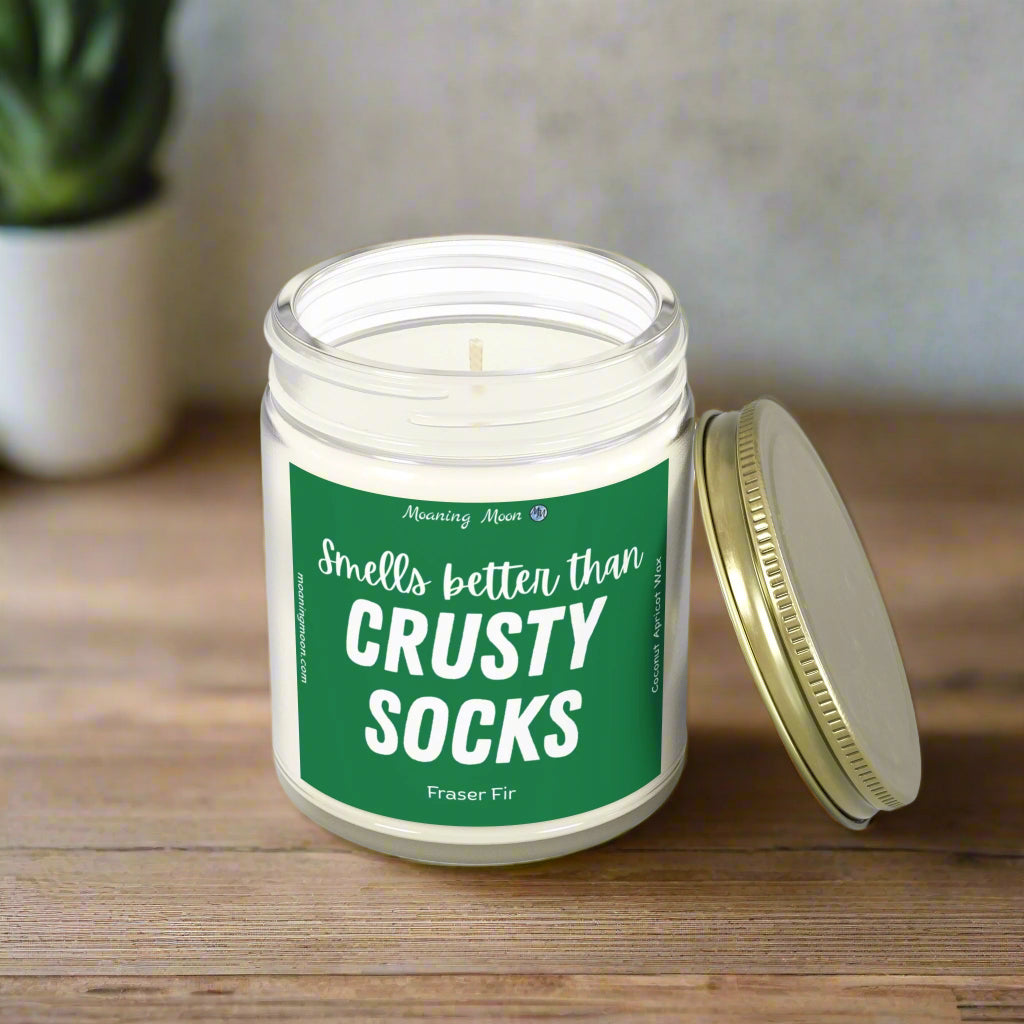 Crusty Socks - Fraser Fir, Coconut Apricot Wax Candle
