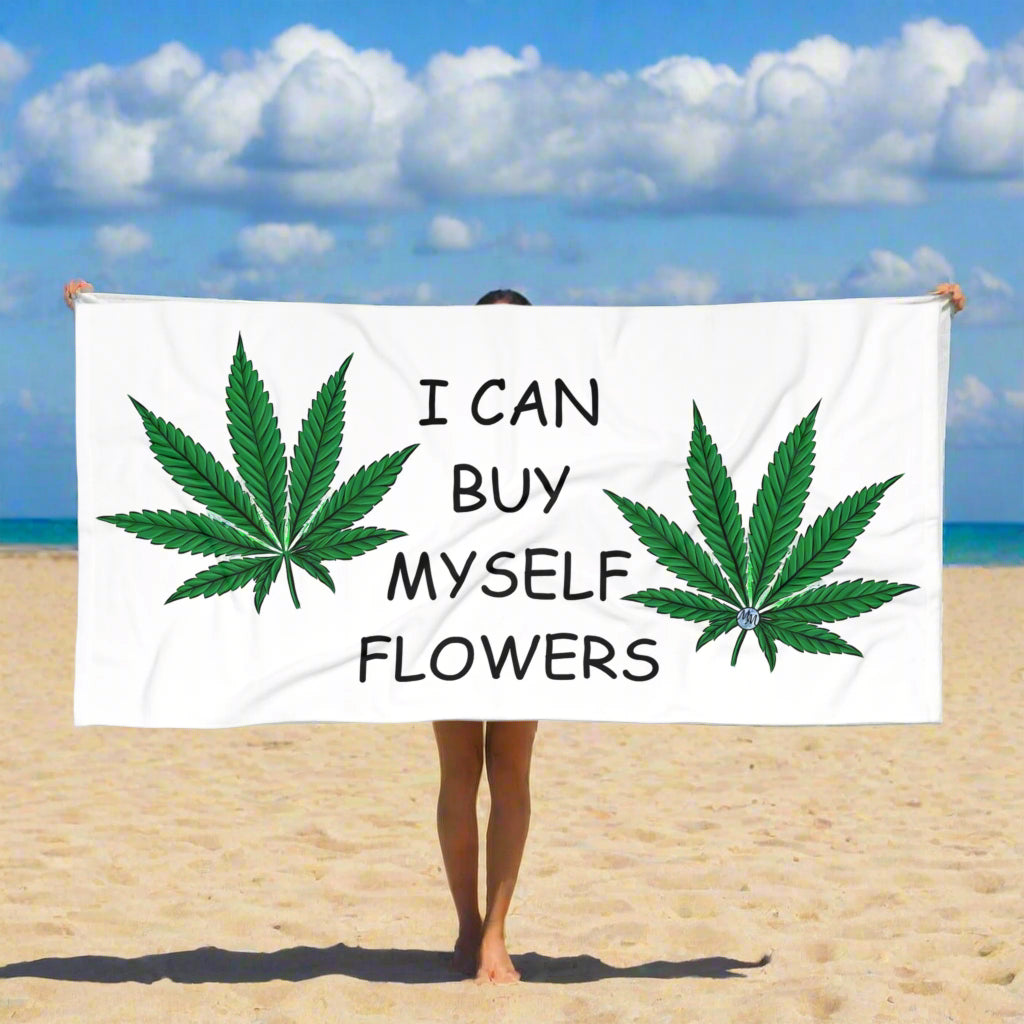 Buy Myself Flowers Beach Towel