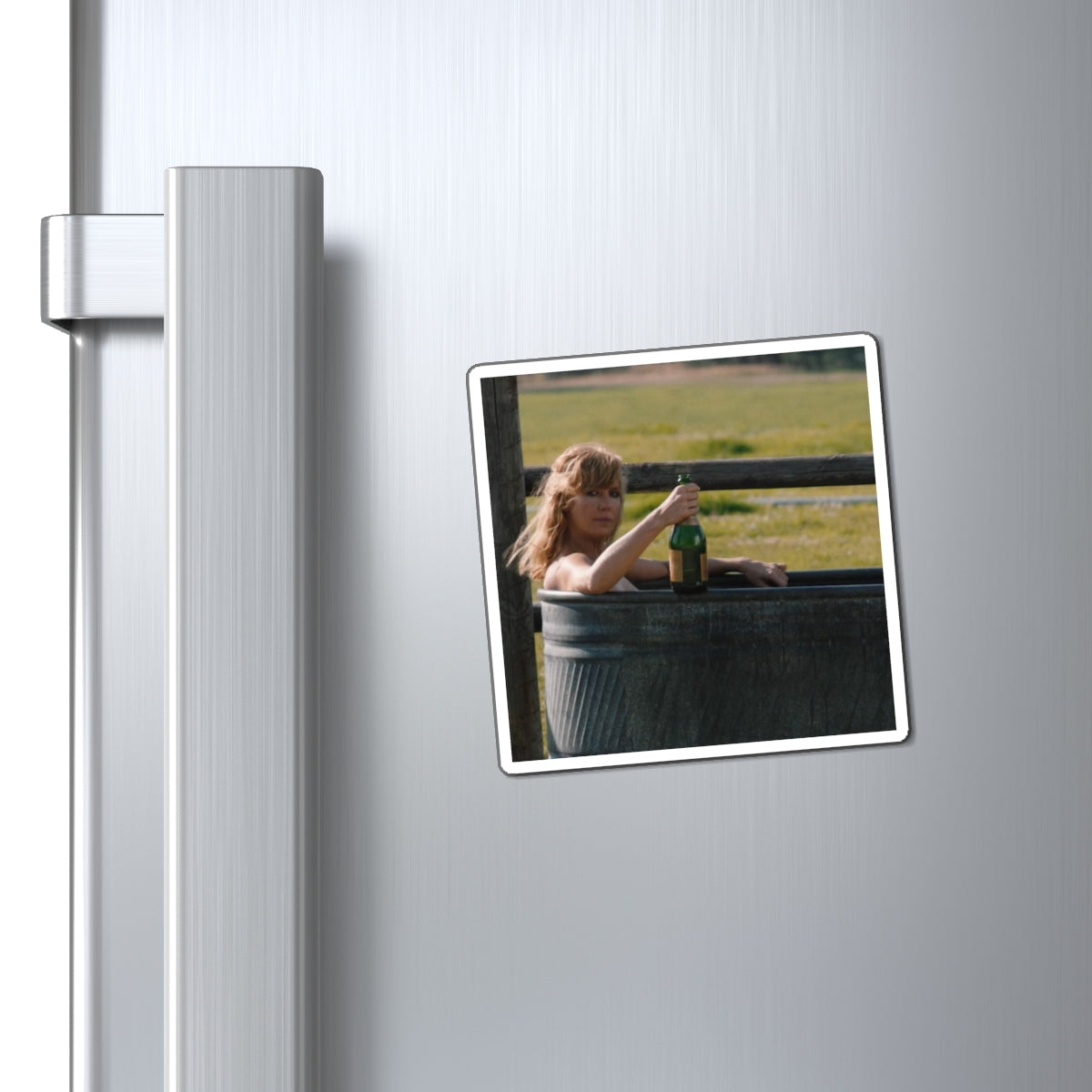 Beth Dutton Bath Tub Square Magnet