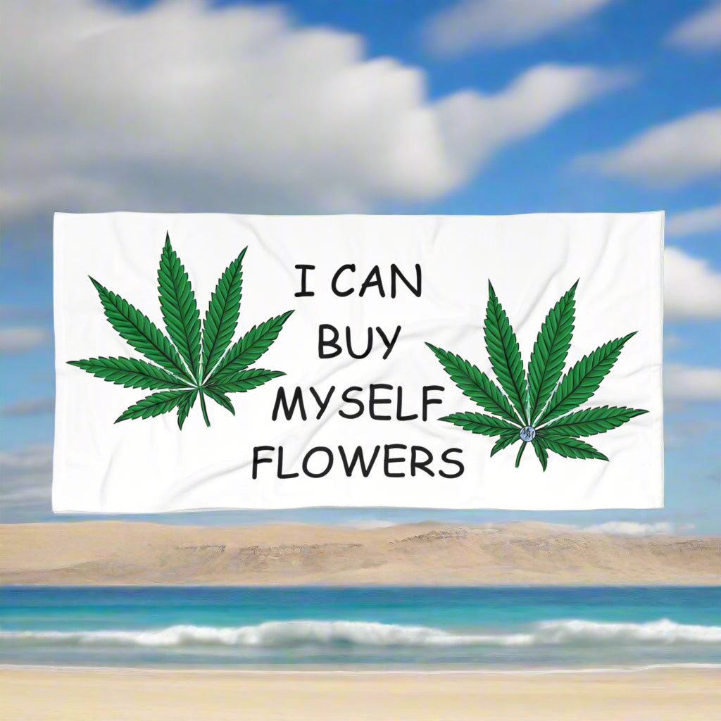 Buy Myself Flowers Beach Towel