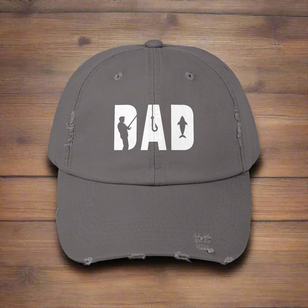 Fishing Dad Distressed Cap