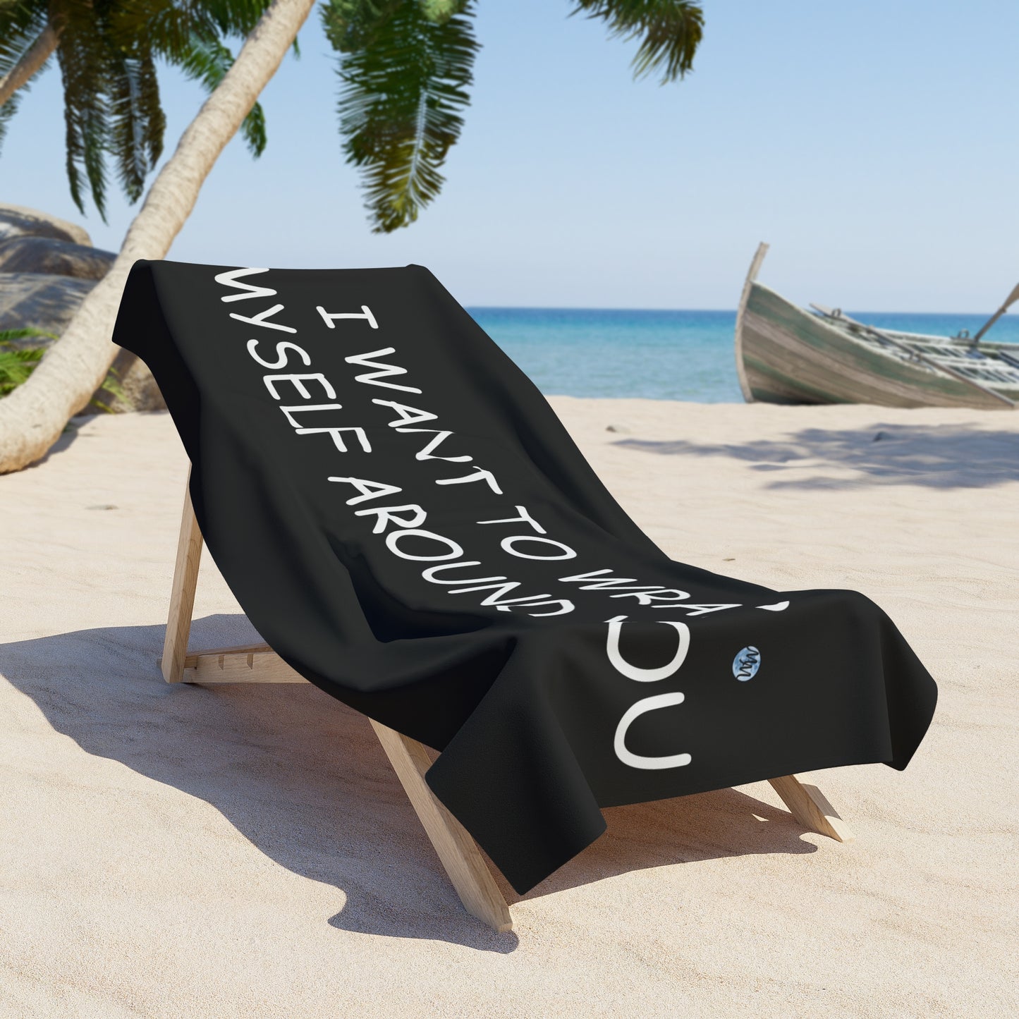 Wrap Myself Around You Black Beach Towel
