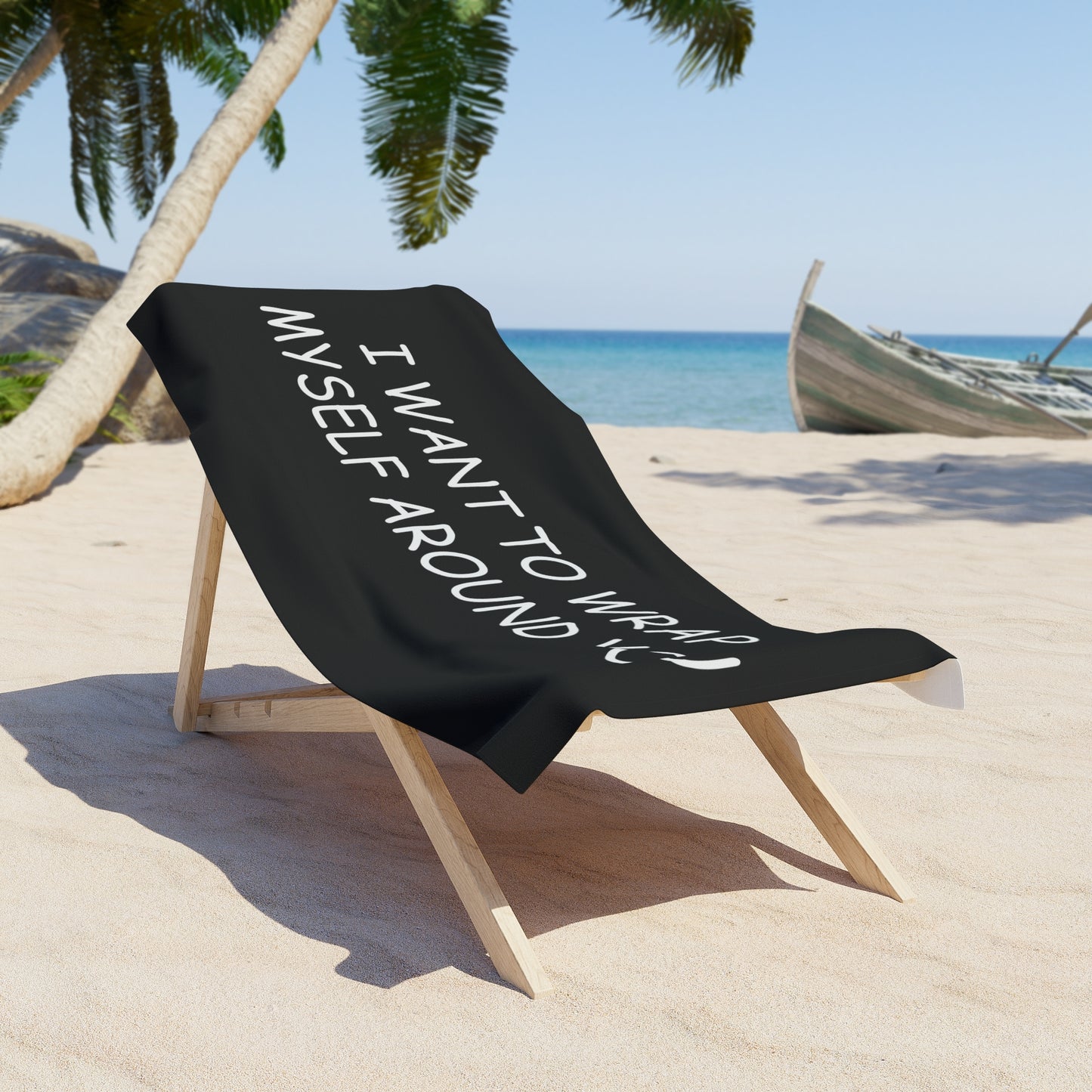 Wrap Myself Around You Black Beach Towel