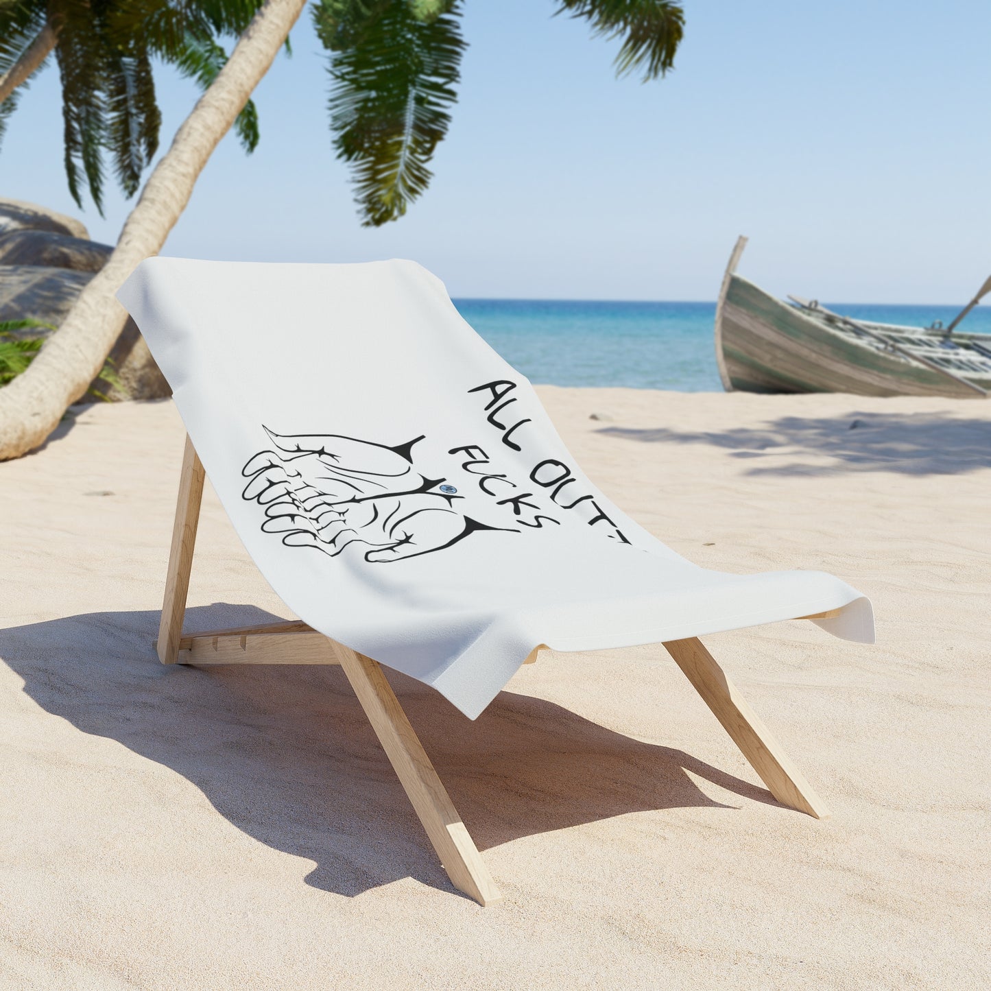 All Outta Fucks White Beach Towel