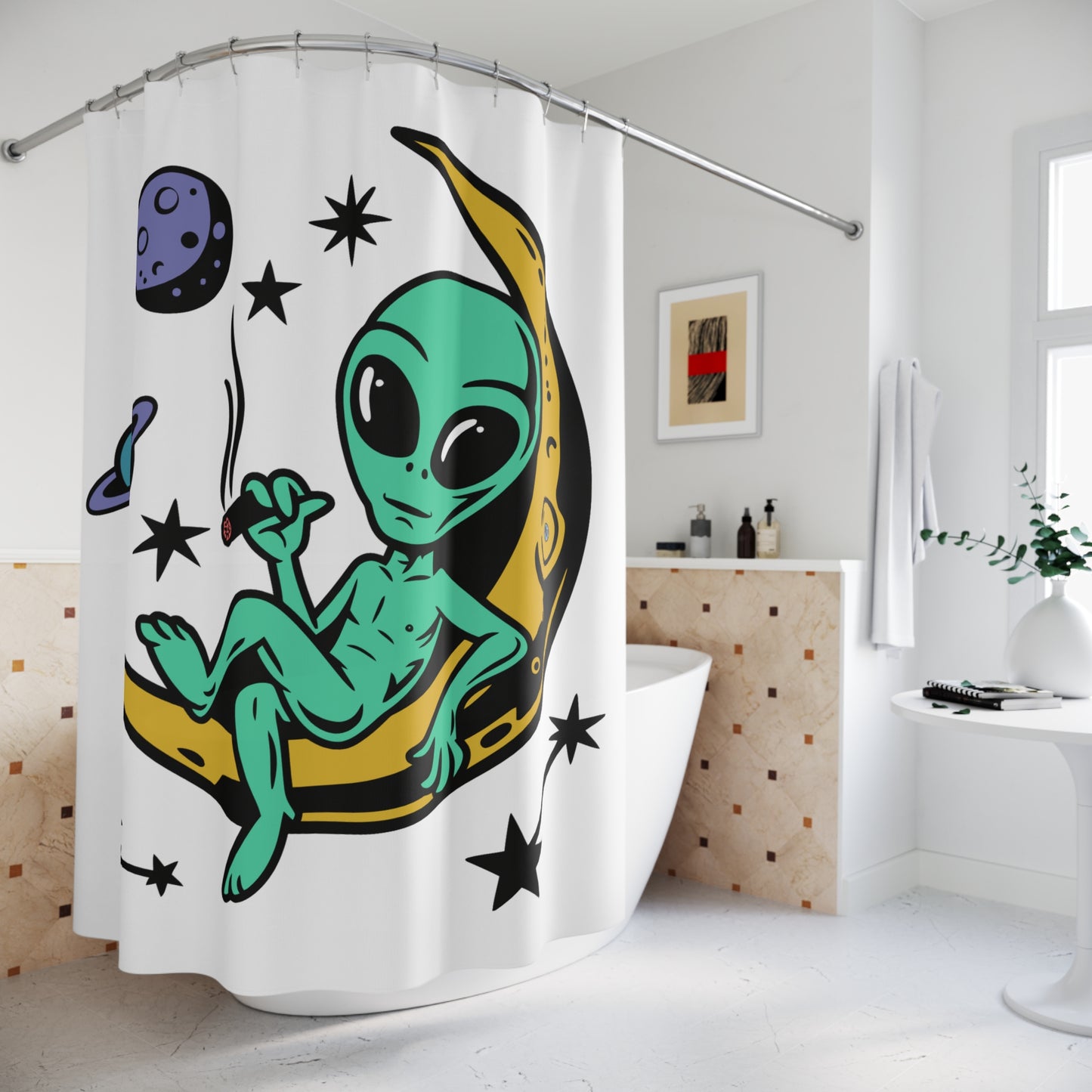 420 Alien Shower Curtain