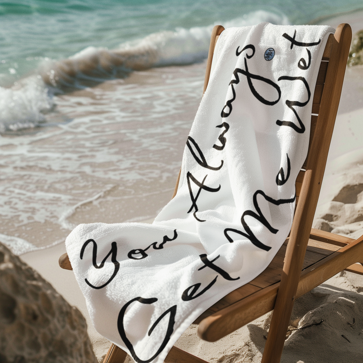 Get Me Wet White Beach Towel