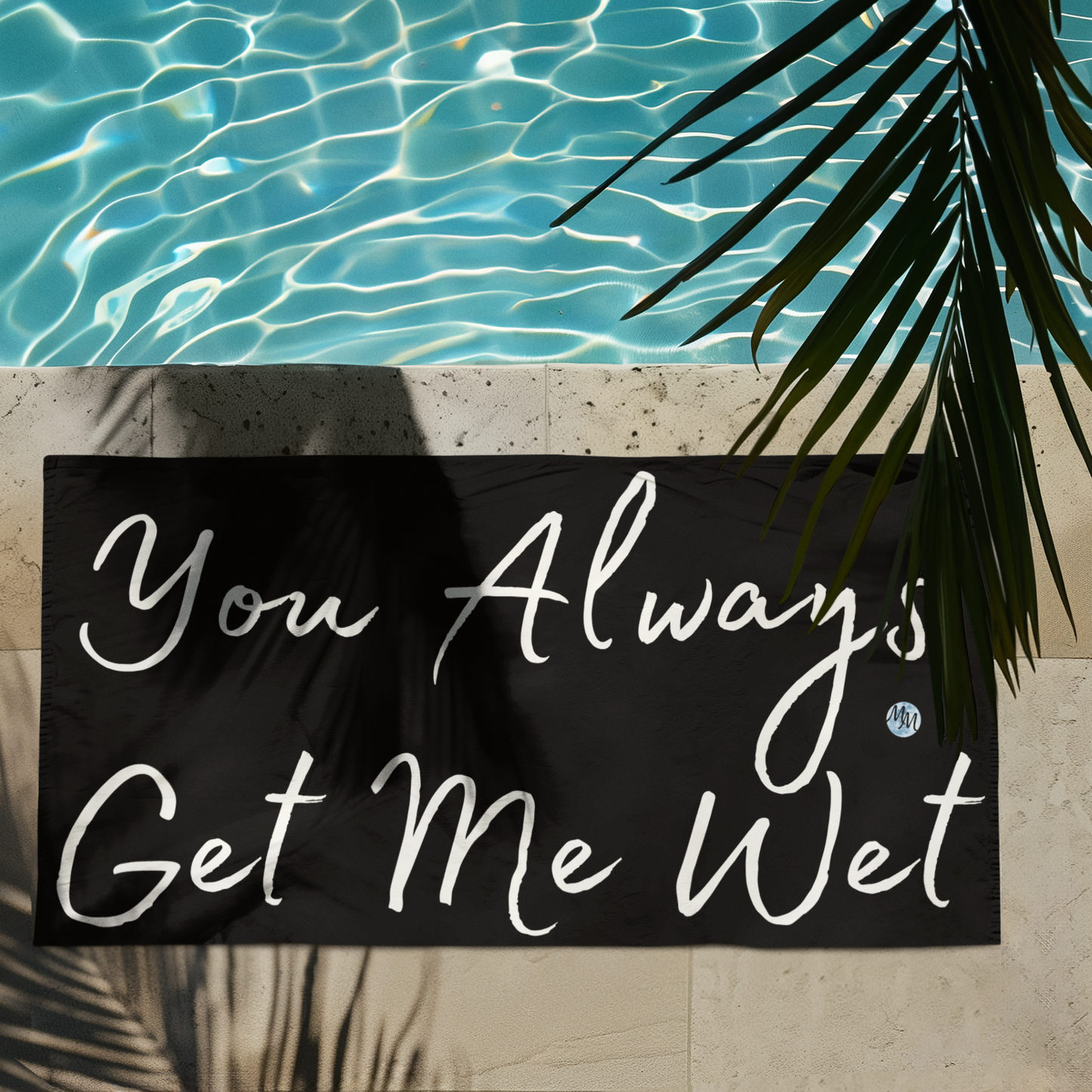 Get Me Wet Black Beach Towel