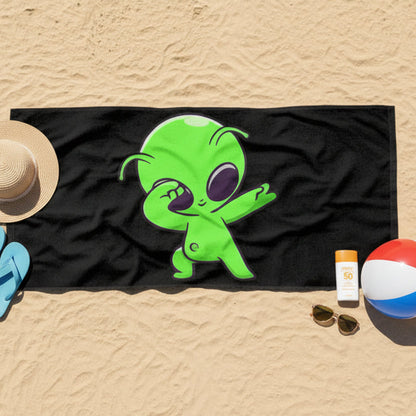 Dabbing Alien Beach Towel
