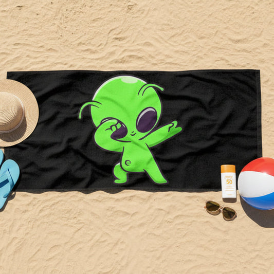 Dabbing Alien Beach Towel