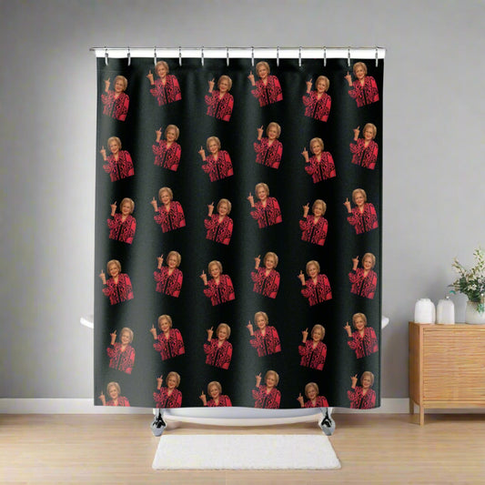 Betty White Middle Finger Shower Curtain