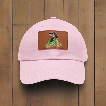 Sweet Pickle Dad Cap with Rectangle Brown Leather Patch