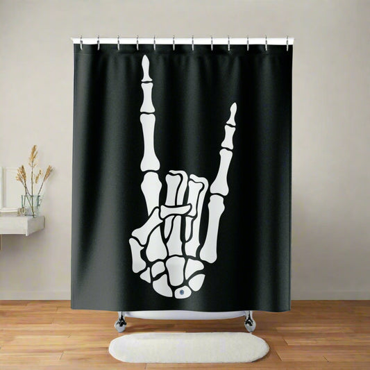 Rock On Black Shower Curtain