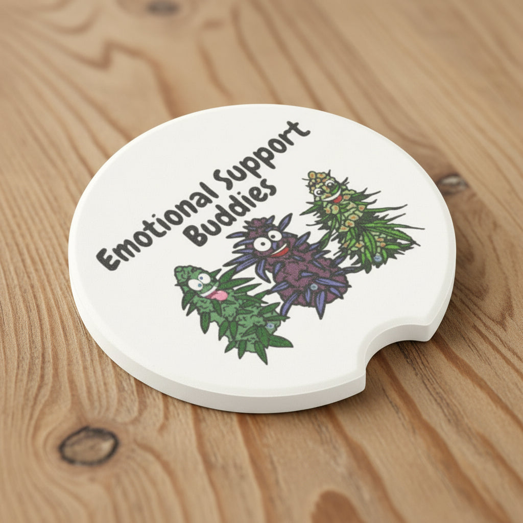 Emotional Support Buddies Soapstone Car Coaster