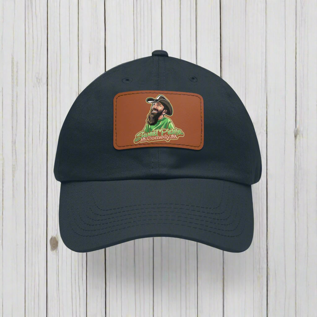 Sweet Pickle Dad Cap with Rectangle Brown Leather Patch