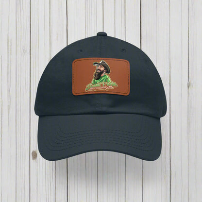 Sweet Pickle Dad Cap with Rectangle Brown Leather Patch