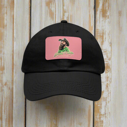 Sweet Pickle Dad Cap with Rectangle Pink Leather Patch