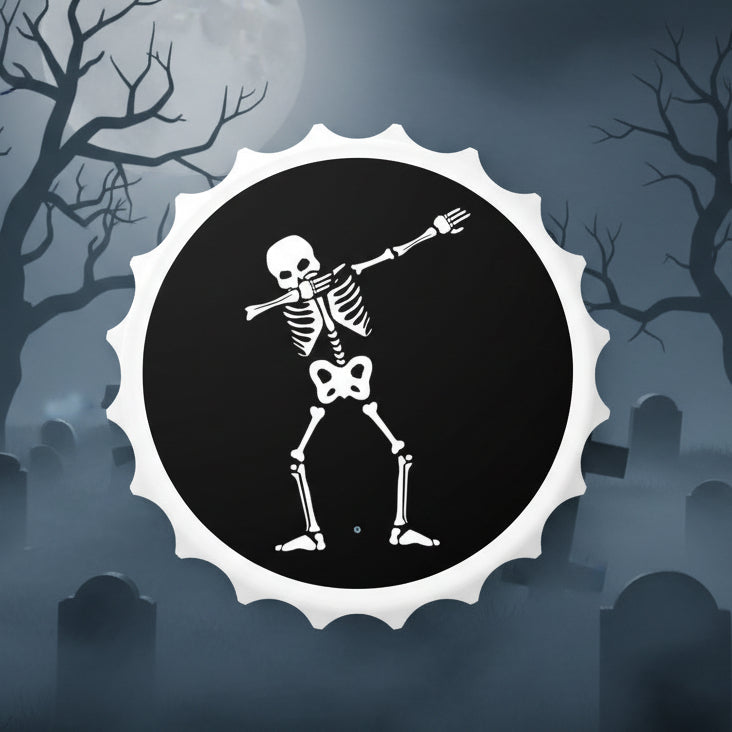 Dabbing Skeleton Magnetic Dual Bottle Opener