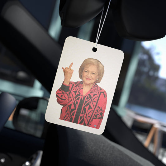 Betty White Middle Finger Car Air Freshener