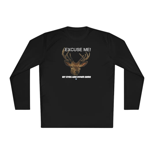 Eyes Down Here Buck Unisex Lightweight Long-Sleeved Shirt